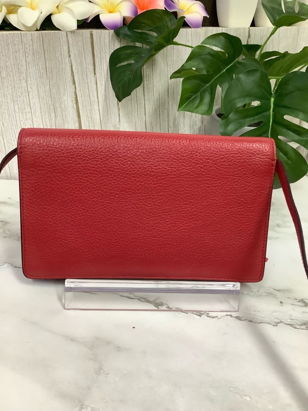 GUC COACH Anna Foldover Pebbled Leather Crossbody with Gold Logo - Picture 3 of 13